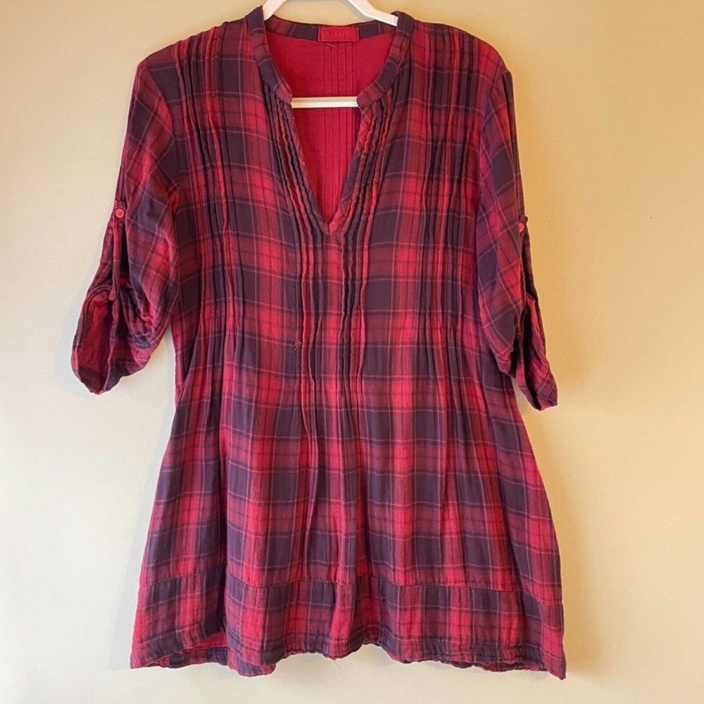 CP Shades Regina Plaid Tunic Dress Size Small